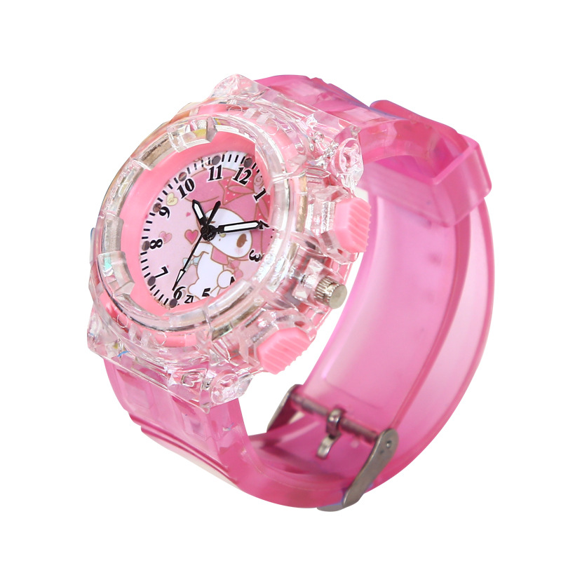 Children's Watch Cartoon Sanrio Kulomi Luminous Electronic Watch Women's Digital Pointer Quartz Watch for Primary and Secondary School Students
