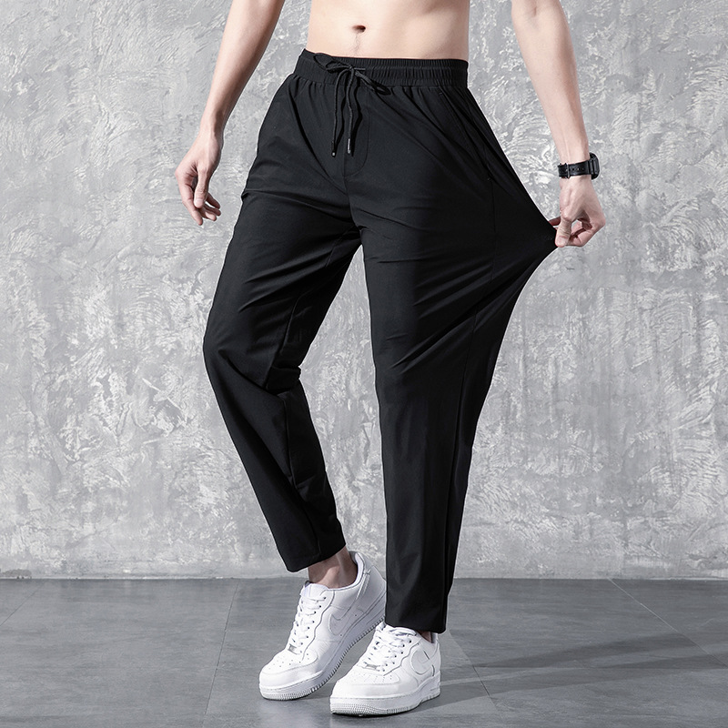 Straight Leg Pants Men's Spring and Summer New Korean Fashionable Summer Thin Large Size Casual Trousers Loose Ice Silk Sports Pants