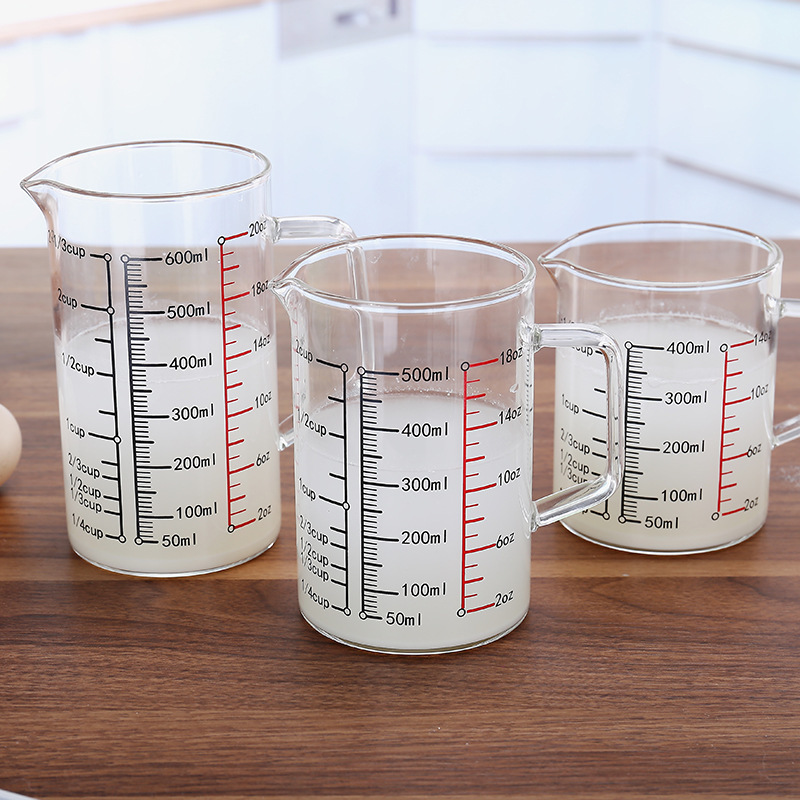 Thickened glass measuring cup with scale glass Milk Cup household kitchen baking flour liquid measuring cup microwave