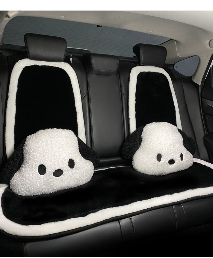 Car Waist Cartoon Cute Dog Winter Cartoon Car Cushion Waist Cushion Headrest Neck Pillow Driving Waist Protection Artifact_voghion.com