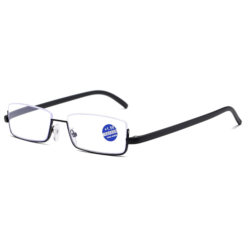 Fashion New half frame reading glasses men and women portable fashion with box anti blue light cross-border reading glasses in stock