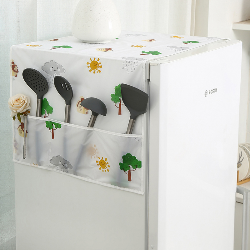 New refrigerator washing machine dust cover hanging bag peva washable dust and oil proof household appliances can be stored cover cloth