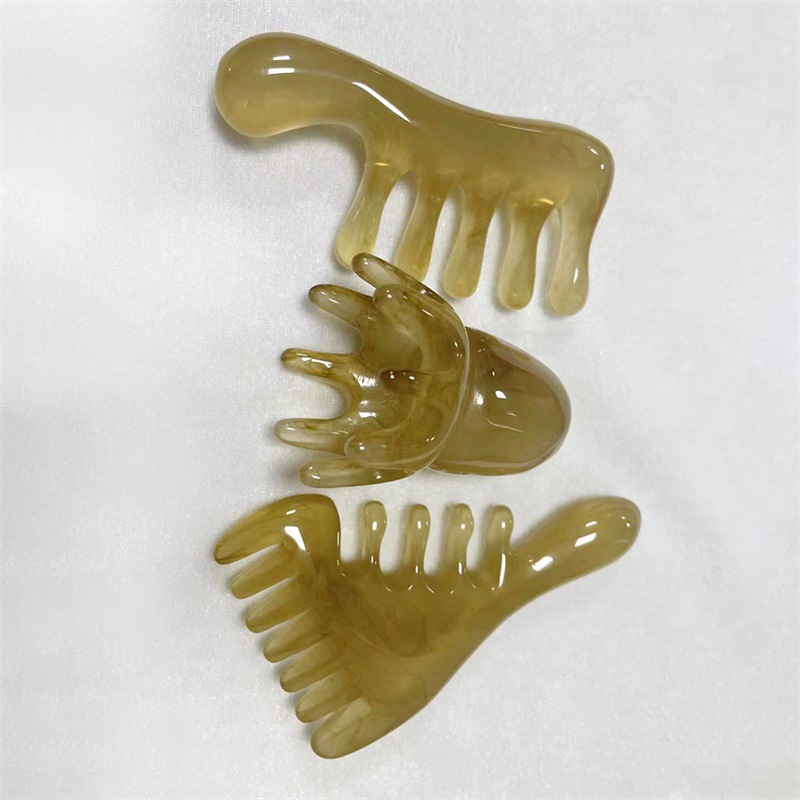 Beeswax resin scraping handle Meridian comb small monster massage comb octopus head massage scraping board wholesale
