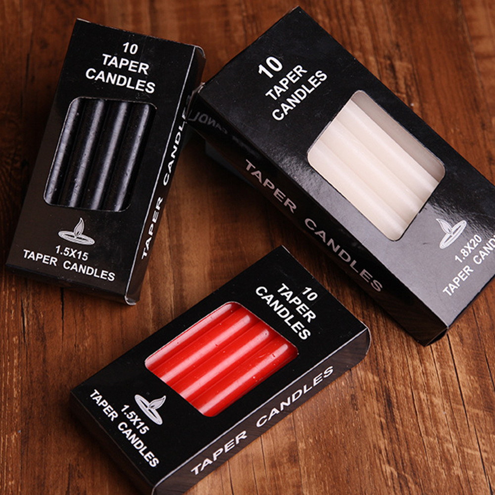 Cross-border 10 pcl/boxed long candle household lighting candle light dinner western restaurant cylindrical candle emergency power outage