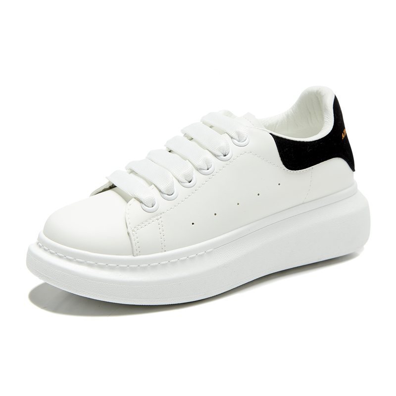 Trendy Shoes White Shoes Female Students Korean Style Cyber Celebrant McQueen Same Style Casual Shoes Women's Shoes Single Platform Sports Sneakers