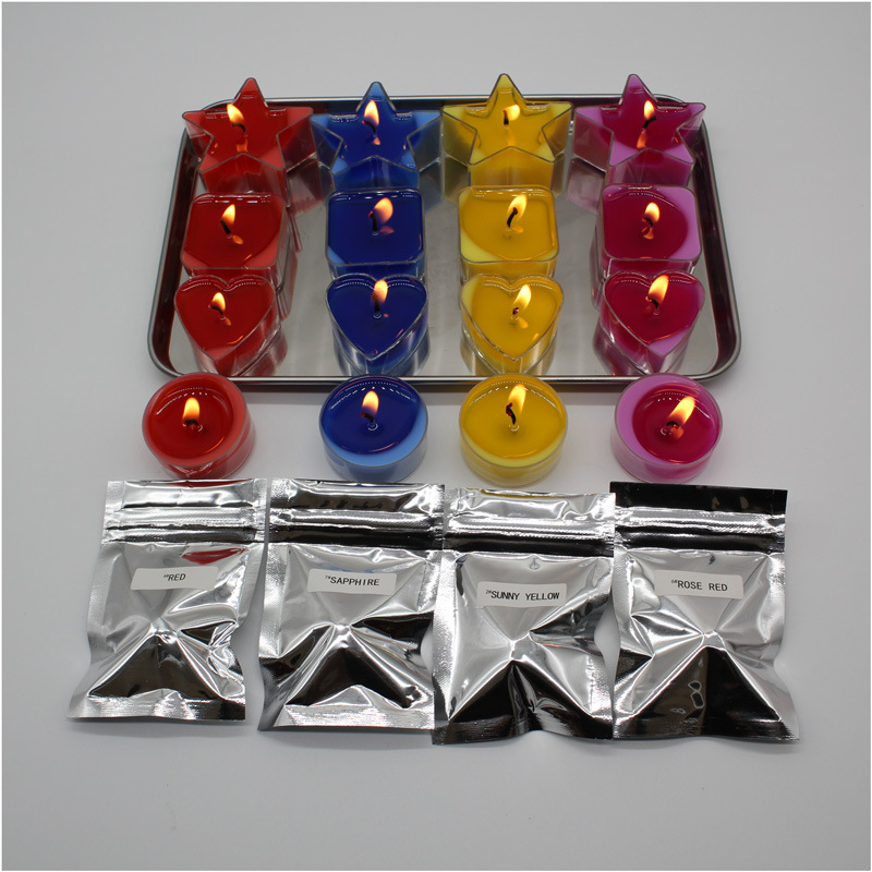 Tea wax transparent heart-shaped square five-pointed star PVC plastic shell aromatherapy candle tool set dye wax core sub-pack