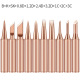 10 pieces of pure copper (B + K + SK + 0.8D + 1.2D + 2.4D + 3.2D + 1C + 2C + 3C)