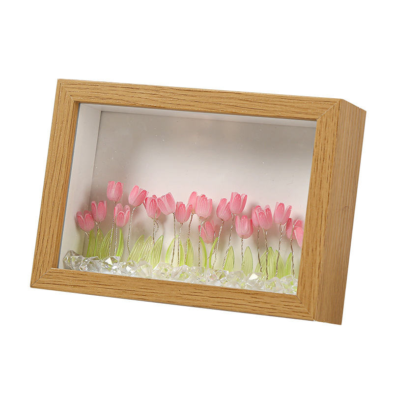 Internet Celebrous Photo Frame Tulip Night Light led Bedroom Night Light Birthday Tanabata Gift Girl Flower Atmosphere Light
