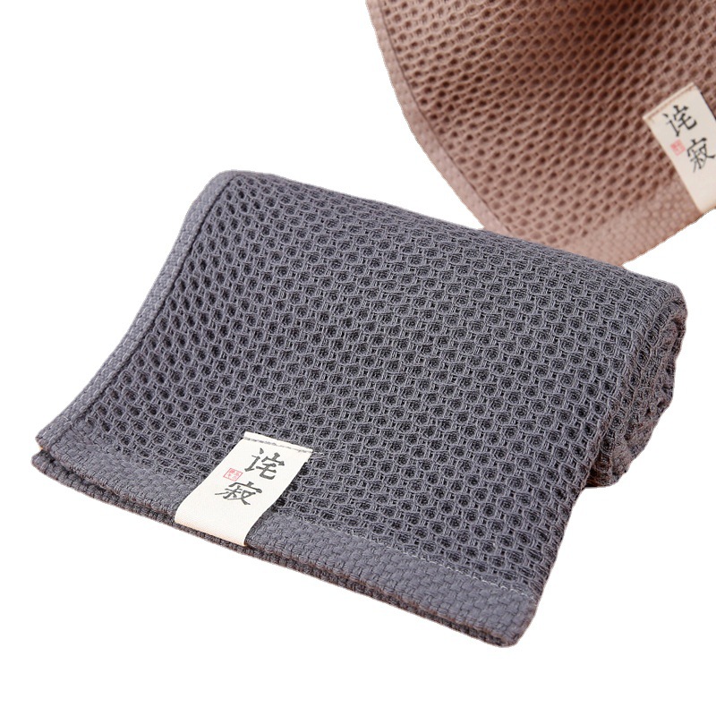 Supply gauze square honeycomb towel cotton absorbent gift waffle face towel factory wholesale in stock