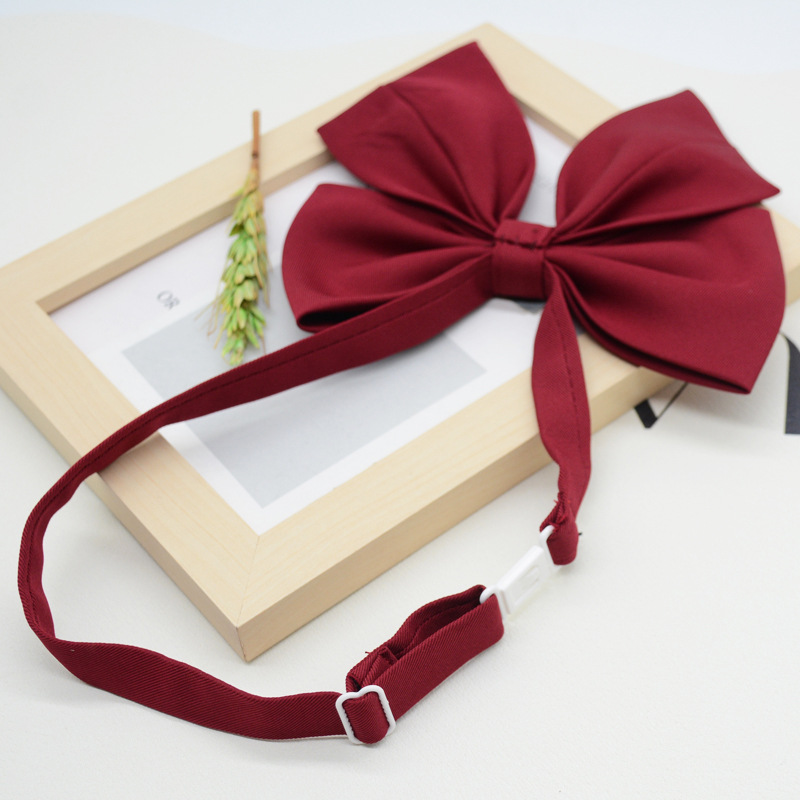 JK Collar Women's Japanese Style Korean Style College Style Uniform Uniform Accessories Giant Feather Root Student Bow Black Wine Fashion