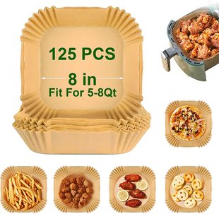Cross Border Square Air Fryer Paper Silicone Oil Paper Oven Baking Paper Tray Oil Absorbing Paper Disposable Fryer Paper