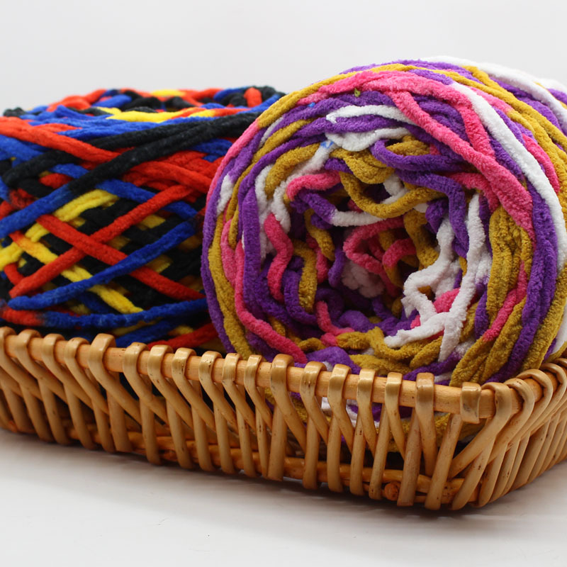 Single Strand Ice Thread Thick Wool Handmade diy Material Hook Shoes Cushion Hook Slippers Line Men's and Women's Handmade Knitted Scarf