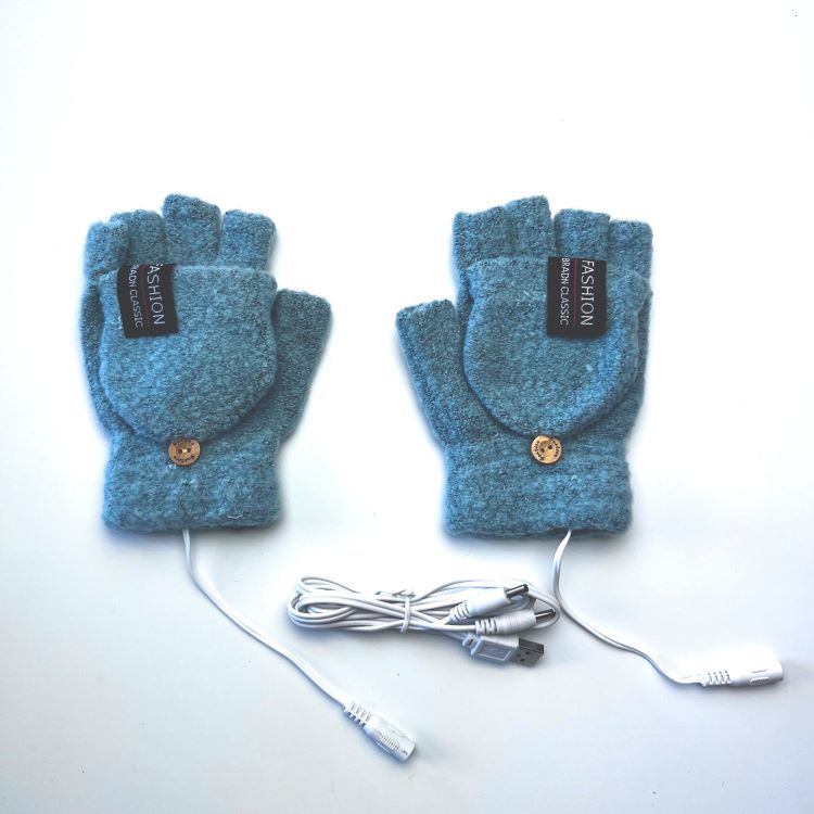 Gants chauffants électriques USB demi-doigts chauffage électrique extérieur intérieur 2 hommes hiver chaud source d'approvisionnement transfrontalière_voghion.com