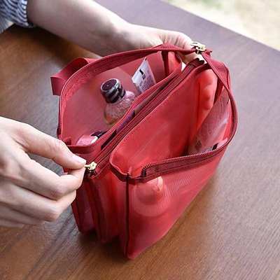 Sandnet Handbag Wash Bag Women's Cosmetics Finishing Storage Travel Passport Portable Compartment Fashionable Small Bag