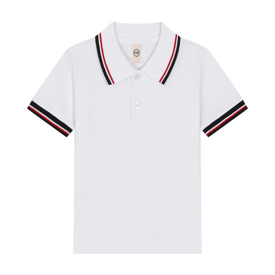 kids Children's T-shirt Long Sleeve Cotton White Lapel Polo Shirt for Boys and Girls Elementary School Students Middle and Large Children's School Uniform