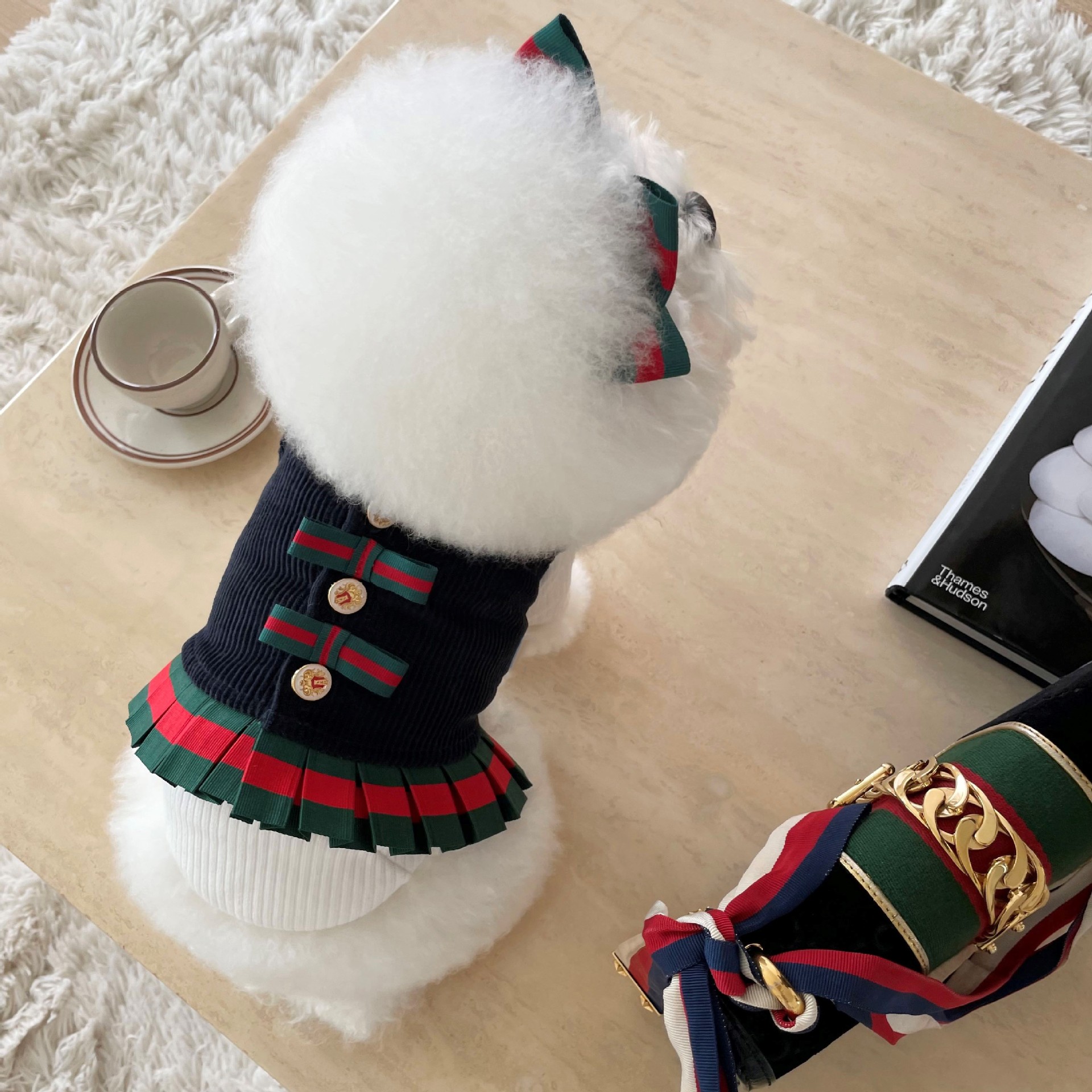 Spot INS Korean style spring ancient pool style bow elastic adjustment headdress pet accessories hair band hat