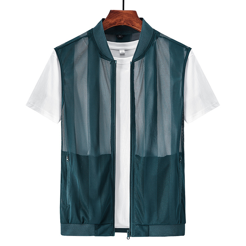 Summer Ultra-thin Men's Vest Sleeveless Waistcoat Men's Sports Thin Vest Outer Wear Lightweight Breathable Skin T-shirt