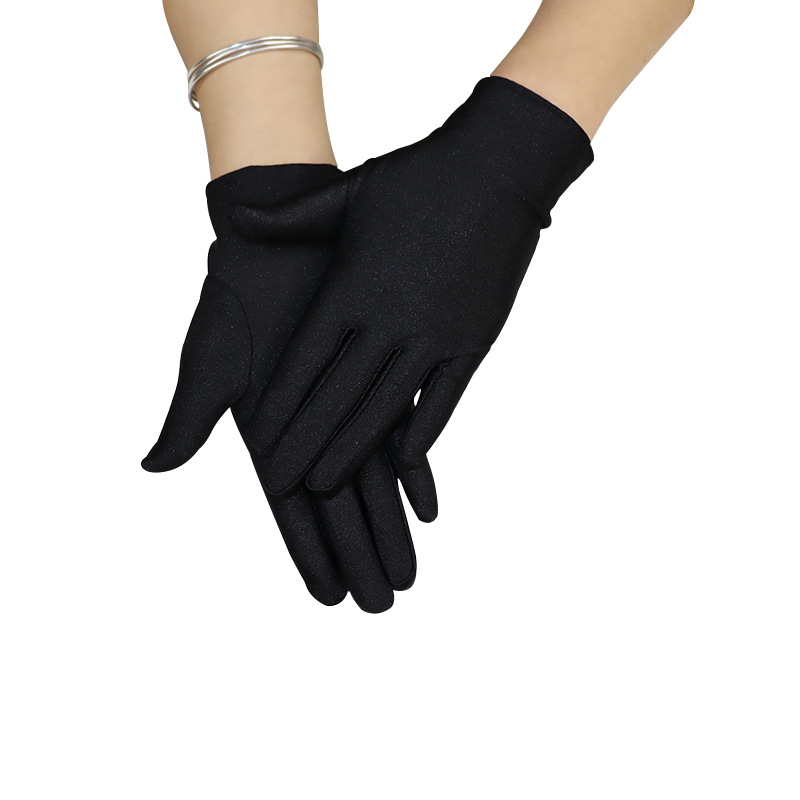 Spandex spring summer men's and women's white etiquette thin stretch gloves dance driving black sweat-absorbent breathable sunscreen gloves_voghion.com