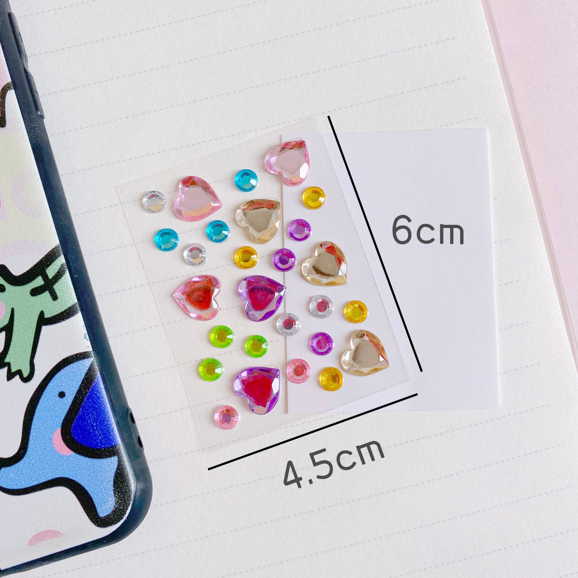 Mini love gem stickers diy decoration children cute stationery toy stickers cross-border wholesale