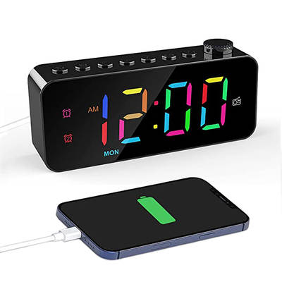 New black electronic clock for students multi-function clock radio alarm clock led large screen digital alarm clock