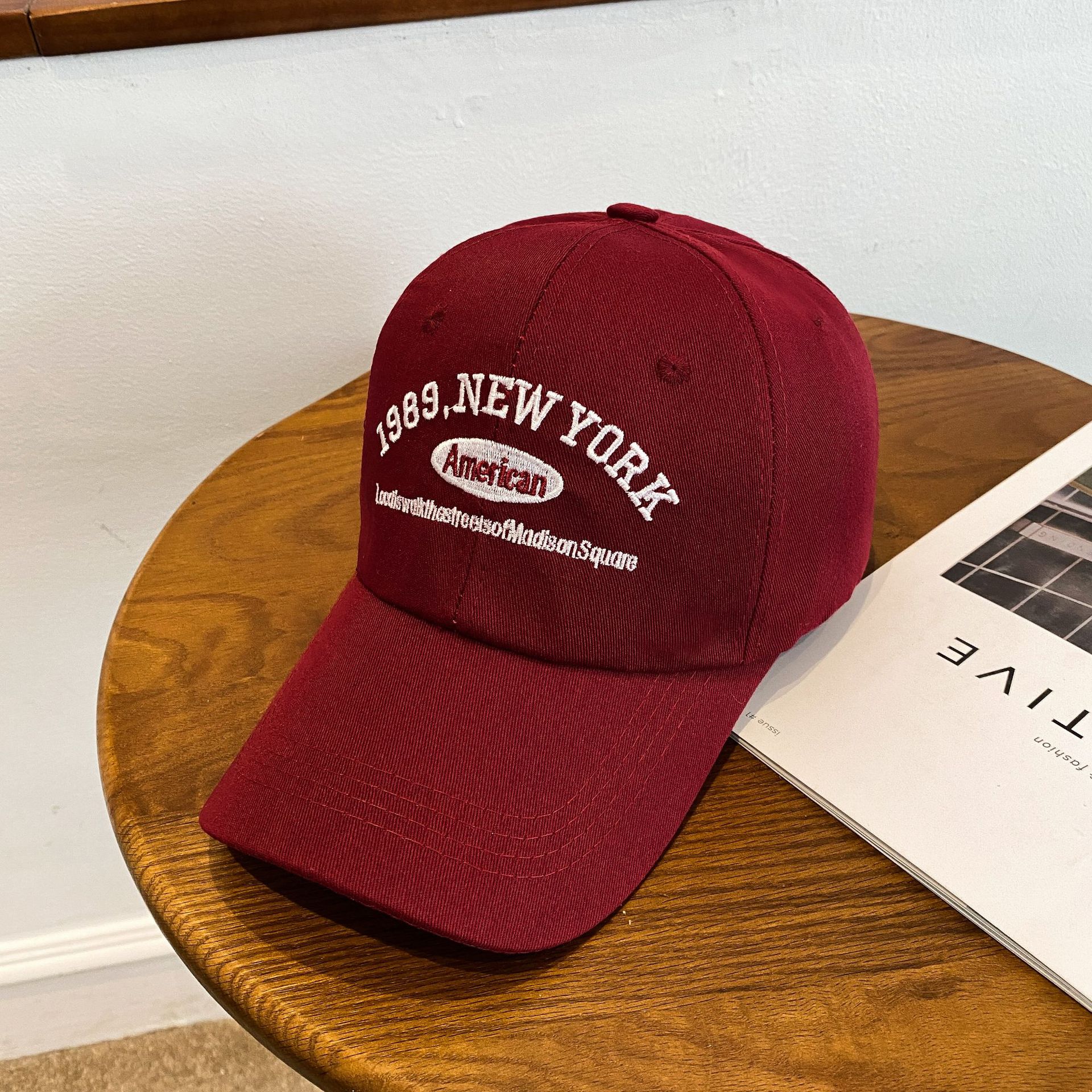 Fashionable sun hat with embroidered big brim Korean style versatile outdoor peaked cap fresh men and women trendy baseball cap