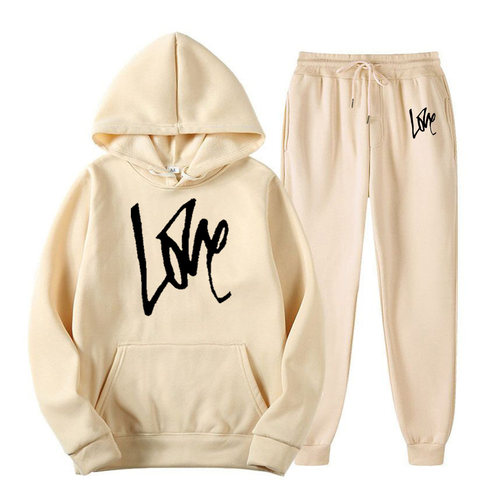 2023 Cross-border Men's Spring and Autumn Solid Color suit Hooded Sweat suit Fashion Casual Sports Two-piece suit