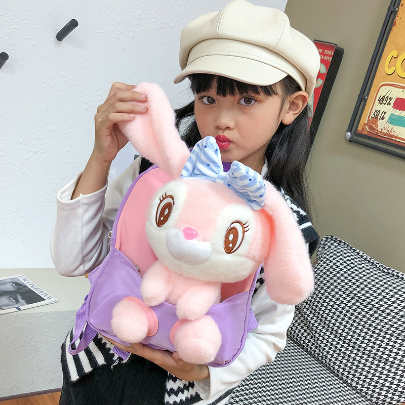 New Children's Backpack Cute Rabbit Doll Student Kindergarten Schoolbag Creative Baby Backpack Wholesale Printing