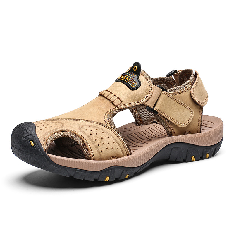 Large Size Sandals Men's Summer New All-match Beach Shoes Outdoor Soft Sole Non-slip Leather Sandals Men's Cross-border Foreign Trade