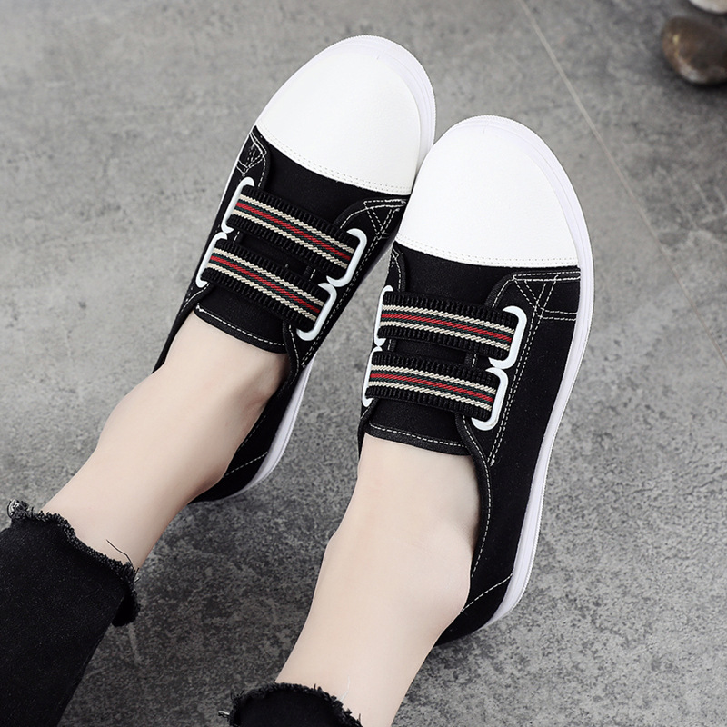 Canvas Shoes Women's Spring New 2023 Foreign Trade Flat Korean Style Student Shoes Fashionable White Shoes Low-top Casual Sneakers