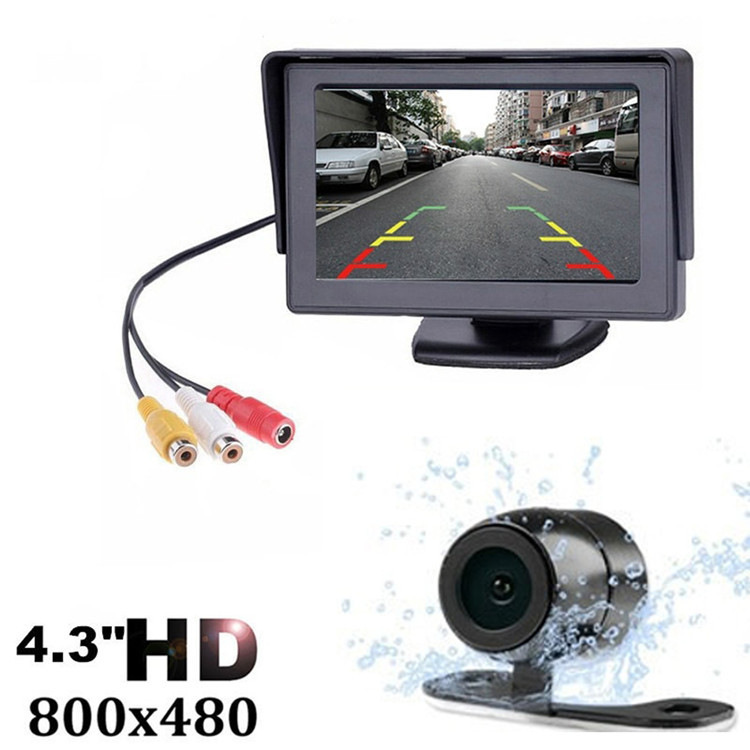 Amazon explosion rear rear camera 4.3 inch display set small butterfly small straw hat square lamp