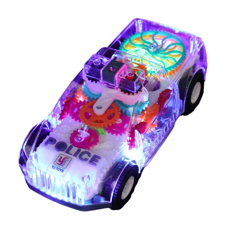 Cross-border transparent gear concept children's electric car trembles with music lights universal toy car for boys and girls