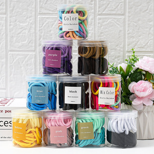 Amazon shrimp skin cross-border hot sale candy color 50 canned towel ring high elastic seamless hair ring wholesale