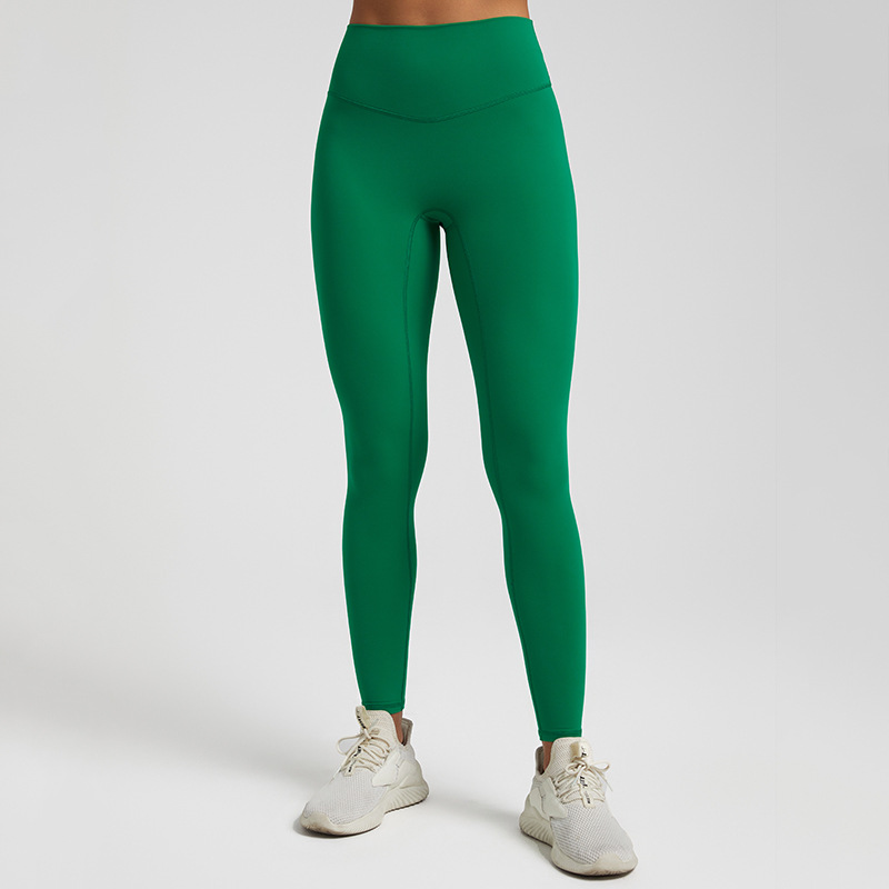 New Yoga Pants European and American Cross-border High Waist Hip-lifting Running Fitness Pants No Embarrassment Line Naked Sports Yoga Clothing for Women