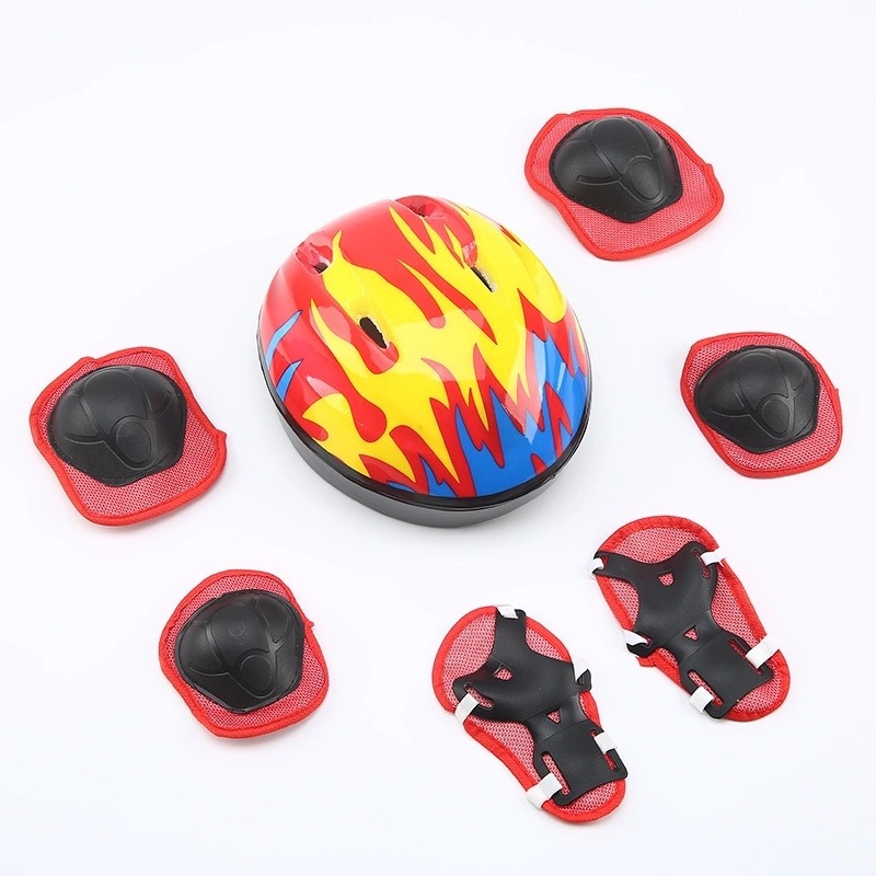Children's Helmet Protective Equipment Men's and Women's Protective Roller Skating Helmet Protective Equipment Set Scooter Roller Skates Knee Protective Equipment Set