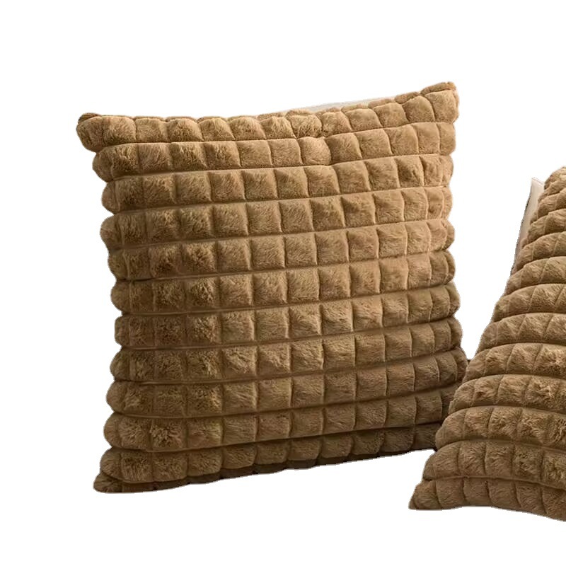 Mountain modern simple plain pillowcase solid color plush square pillow home sofa pillow spot wholesale