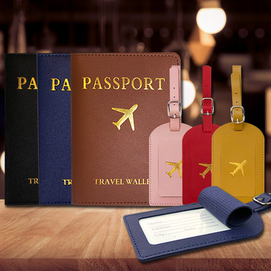 Cross-border in stock luggage tag and suit holder luggage tag passport holder