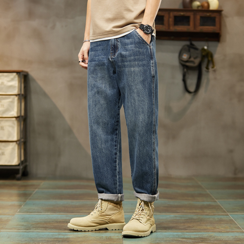 Tencel Lyocell Jeans Men's 2025 Summer Thin Straight Loose and Comfortable Korean Casual Long Pants for Men