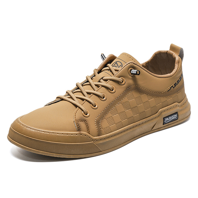 2023 New Low-top Board Shoes Lazy One-step Trendy All-match Soft Bottom Soft Face Leather Shoes White Shoes for Men
