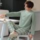 Men's Pajamas Long Sleeve Pants Spring and Autumn Thin Dad Large Size Casual Home Wear Factory Foreign Trade Cross-border Explosions