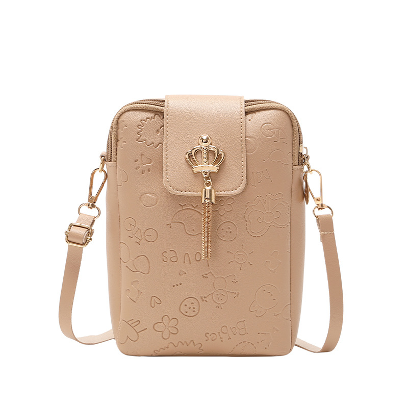 Fresh and sweet mobile phone bag 2022ladies bag cross-border exclusive bag women's casual simple embossed messenger bag
