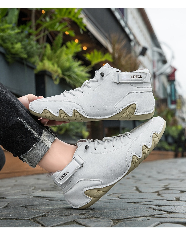 Cross-border Explosions Vinterfløyelsmartinstøvler Store størrelser Octopus Herre Varme Bomullssko Høye Herresportssko_voghion.com