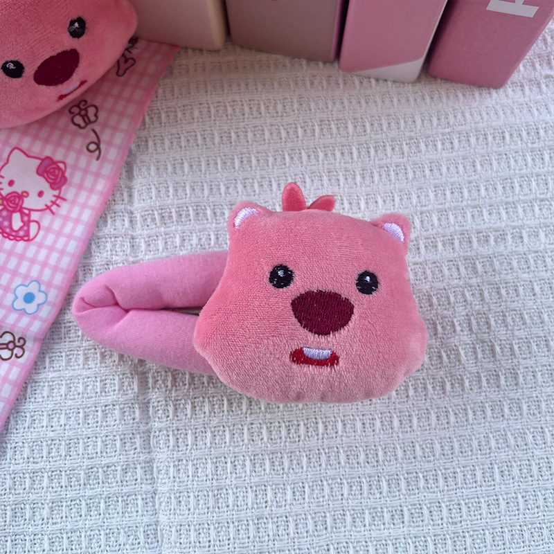Tiktok Loopy breaking hairpin beaver plush large intestine hair ring cartoon autumn and winter headband girl pink small jewelry