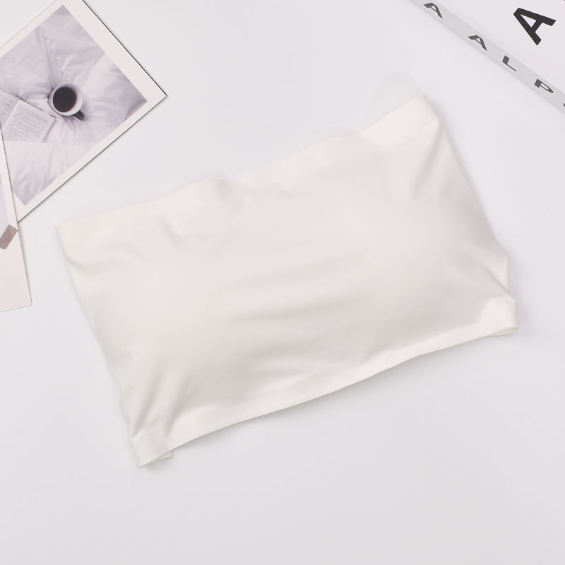 Ice silk girl vest shoulder strapless beautiful back cross-proof one-piece chest wrap wholesale foreign trade cross-border