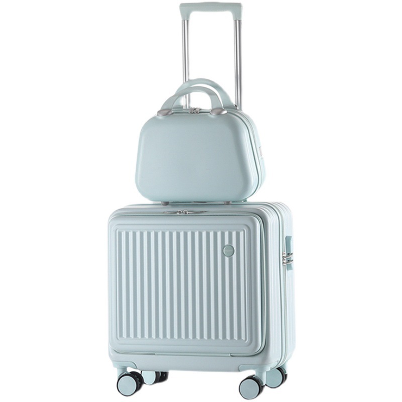 Front opening trolley case universal wheel 18 inch small boarding box men's and women's suitcases luggage password box