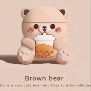 Three-dimensional Cute Cup Bear for Apple AirPods pro Bluetooth Wireless Headset 1/2 Generation Silicone Cover