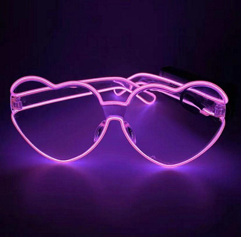 Shenzhen wholesale led luminous party glasses led glitter glasses KTV atmosphere cheer props luminous glasses