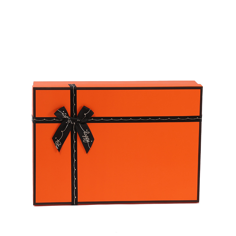 in stock birthday gift box high sense orange companion gift box empty box bow cover packaging box wholesale