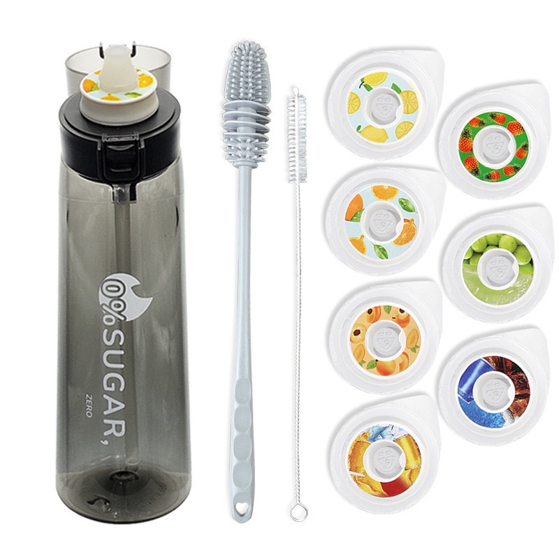 Cross-border hot sale 0 sugar 0 card flavor cup fruit taste ring tritan water bottle sports water cup drinking artifact in stock