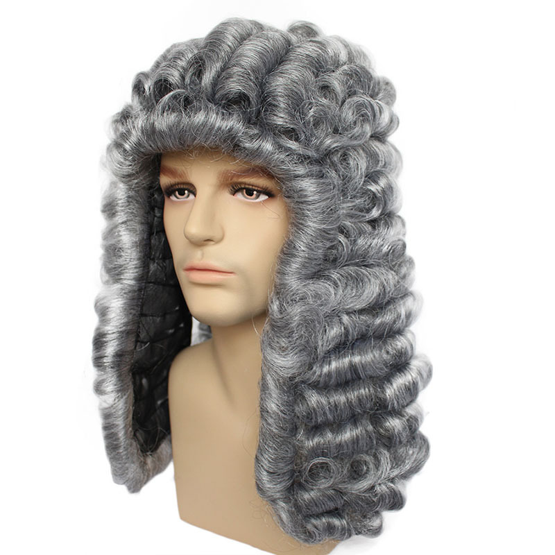 Lawyer Wig Judge Hat American Gentlemen's Ball Party Wig Holiday Supplies European and American Court Judge Wig