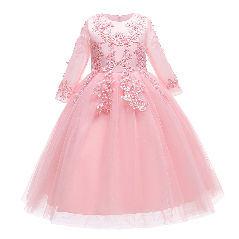 Calissa CARISA girls' dress dress net sleeve net gauze performance host princess dress cross-border a generation of hair